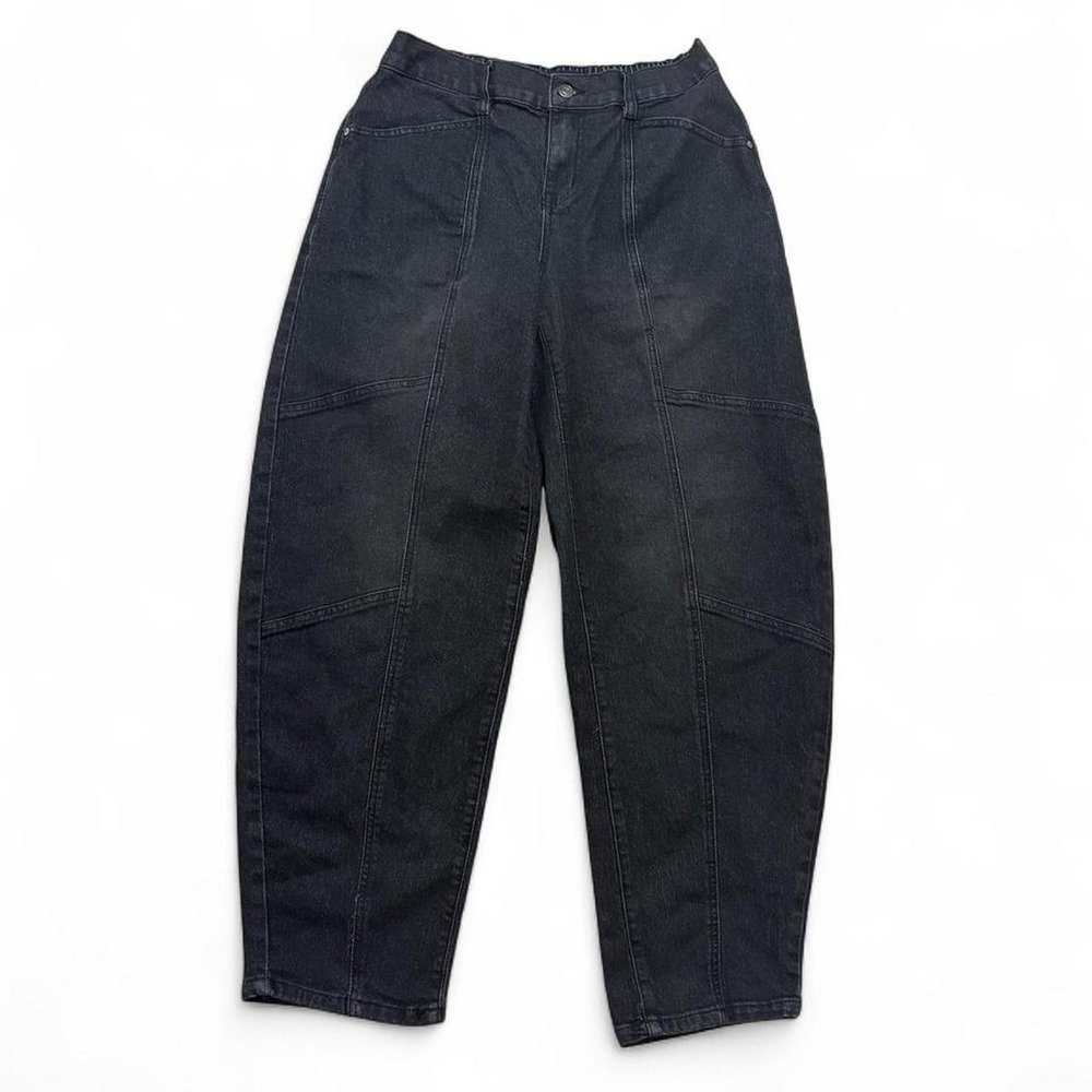 Black Barrel Leg Jeans Madden NYC Front Seam Balloon Pants  Skater Grunge Size M